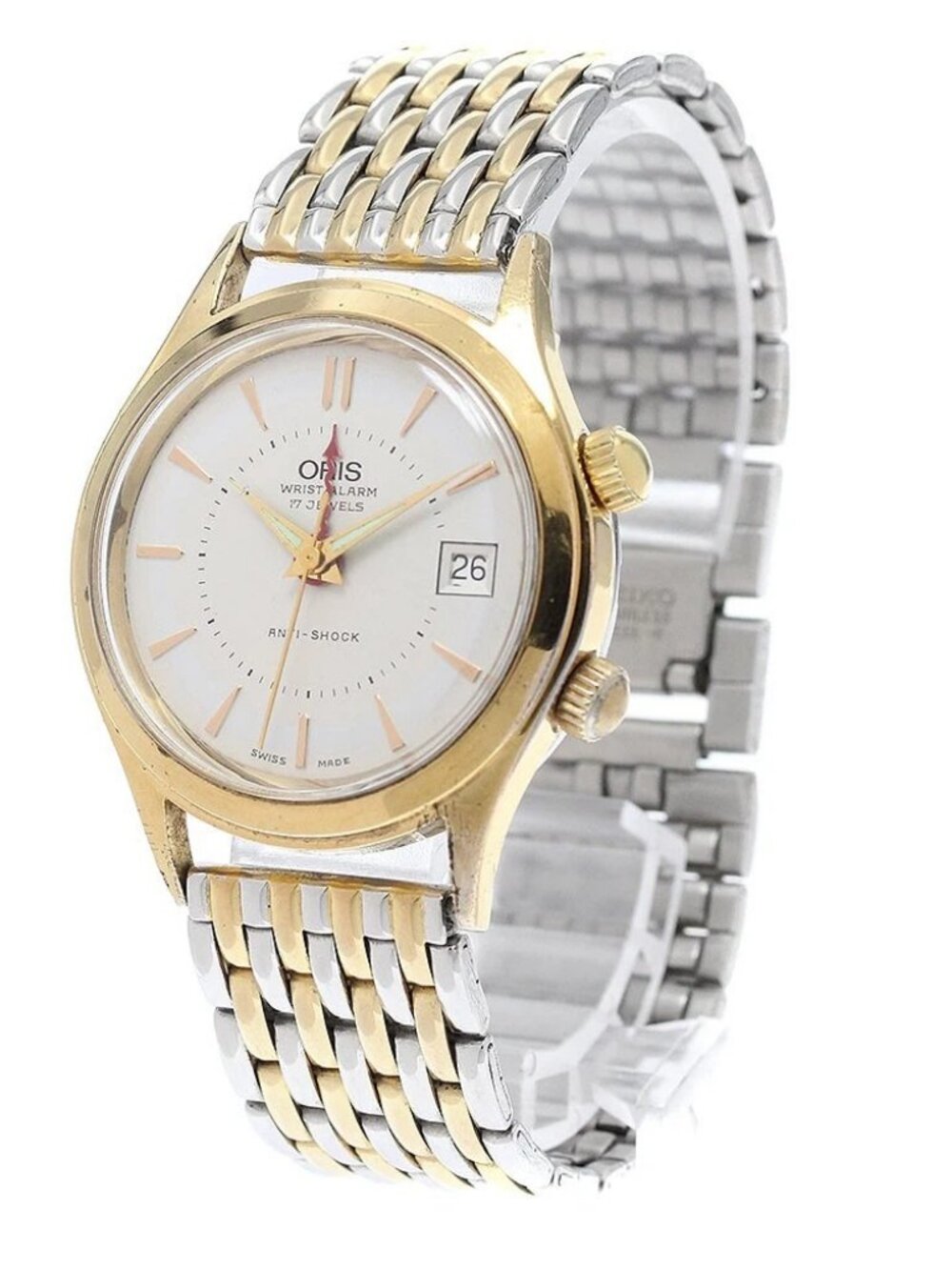 ORIS 420-7387 Date alarm Silver Dial Hand Winding Men's Watch_942894